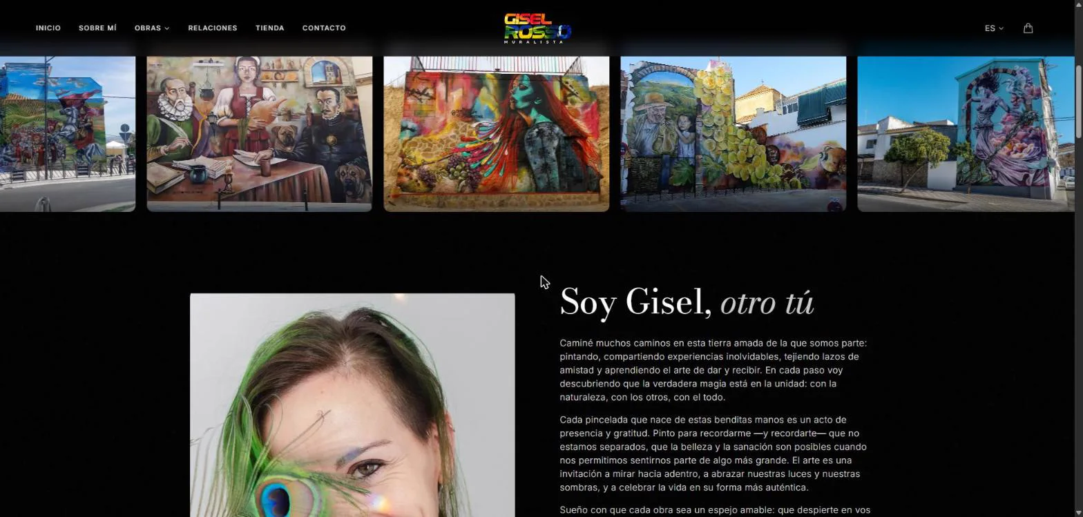 Galería de murales de Gisel Rosso y su sección de presentación