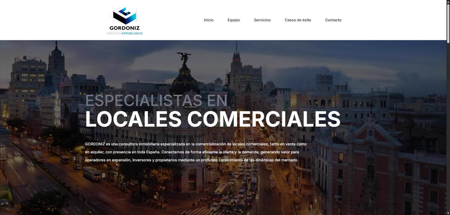Portada de Gordoniz, consultora especializada en locales comerciales